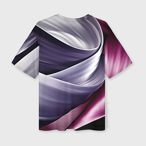 Женская футболка оверсайз Абстрактные волнистые полосы / 3D-принт – фото 2