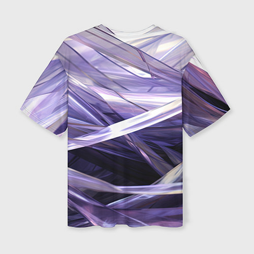 Женская футболка оверсайз Фиолетовые прозрачные полосы / 3D-принт – фото 2