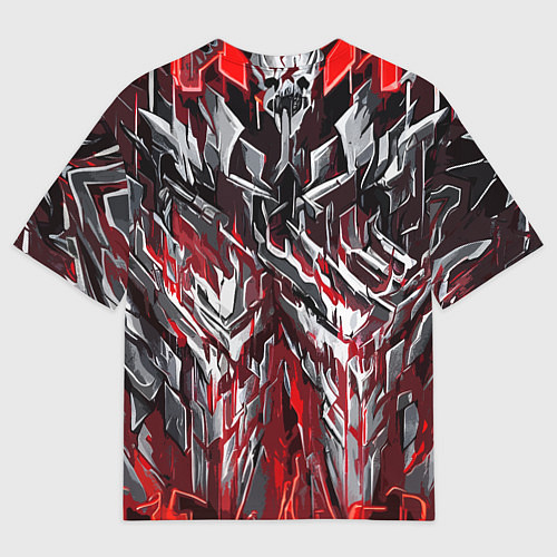 Женская футболка оверсайз Острый металл красный / 3D-принт – фото 2