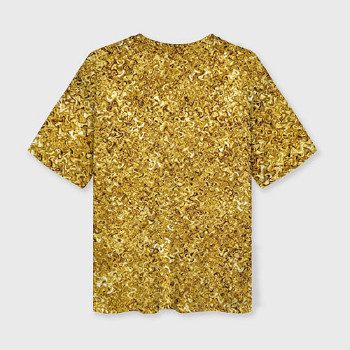 Женская футболка оверсайз Золотой волнистый с переливами / 3D-принт – фото 2