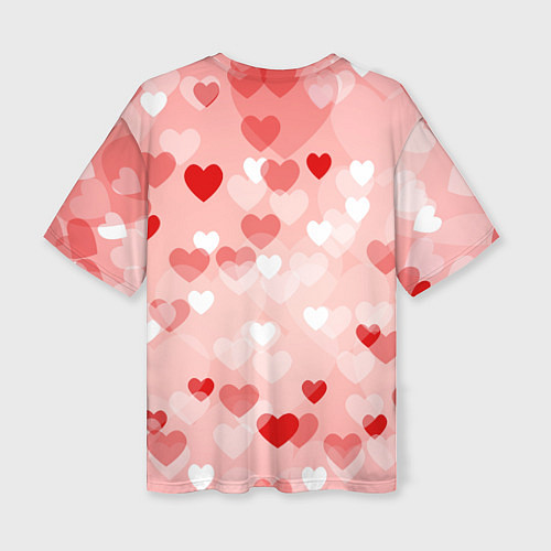 Женская футболка оверсайз Влюбленный взляд сердца / 3D-принт – фото 2