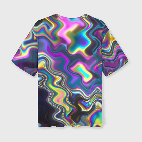 Женская футболка оверсайз Волнистые абстрактные волны / 3D-принт – фото 2