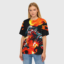 Футболка оверсайз женская Викинг в огне, цвет: 3D-принт — фото 2