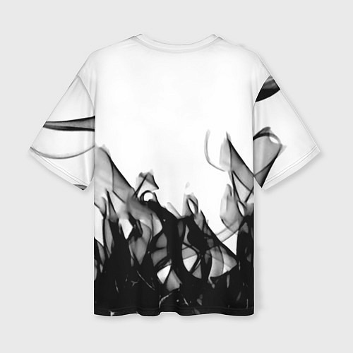 Женская футболка оверсайз Stalker 2 черный огонь абстракция / 3D-принт – фото 2