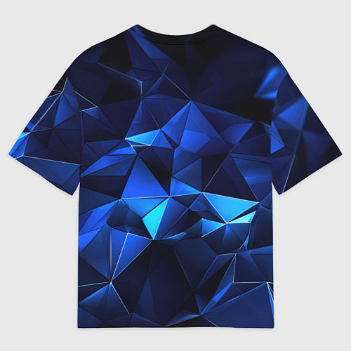 Женская футболка оверсайз Синие мелкие осколки калейдоскоп / 3D-принт – фото 2