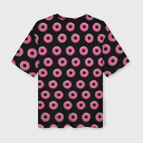 Женская футболка оверсайз Барт Симпсон на фоне пончиков / 3D-принт – фото 2
