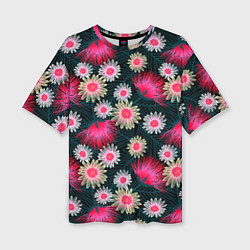 Женская футболка оверсайз Floral pattern