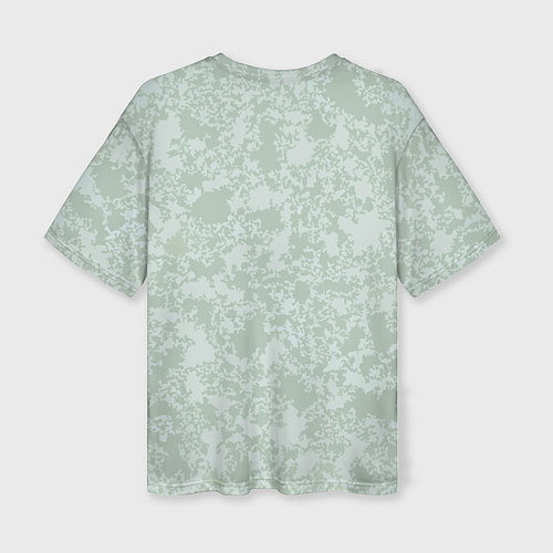 Женская футболка оверсайз Полёт совы серо-зелёный / 3D-принт – фото 2