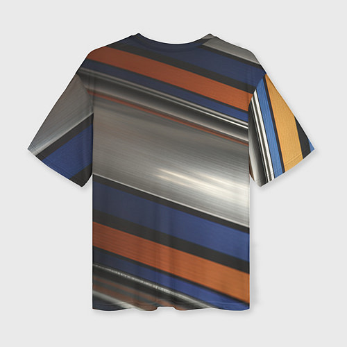 Женская футболка оверсайз Разноцветные прямые полосы / 3D-принт – фото 2