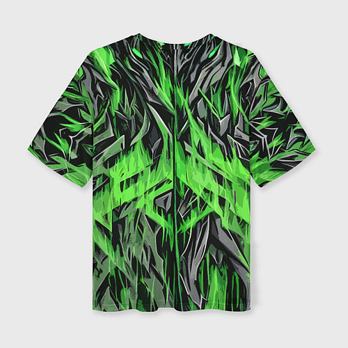 Женская футболка оверсайз Камень и зелёный огонь / 3D-принт – фото 2