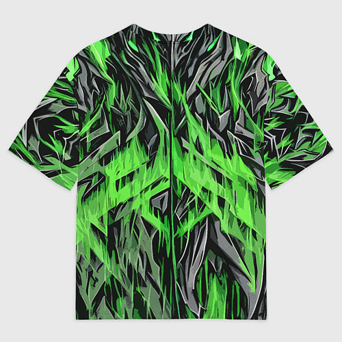 Женская футболка оверсайз Камень и зелёный огонь / 3D-принт – фото 2