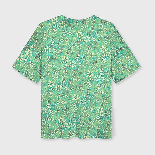 Женская футболка оверсайз Цветочный светло-зелёный / 3D-принт – фото 2