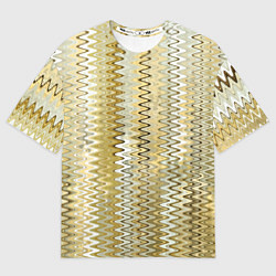 Женская футболка оверсайз Золотистый волнистый