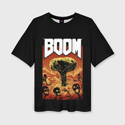 Женская футболка оверсайз Boom - Doom