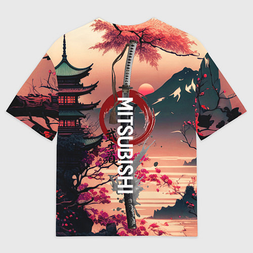 Женская футболка оверсайз Катана Mitsubishi / 3D-принт – фото 2