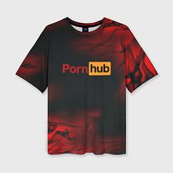 Женская футболка оверсайз Porn hub fire
