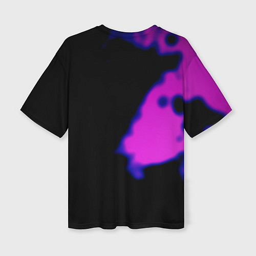 Женская футболка оверсайз Undertale neon splash / 3D-принт – фото 2