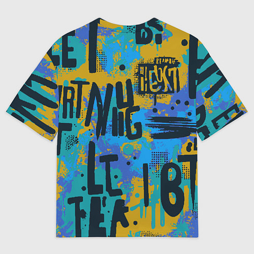 Женская футболка оверсайз Крупные буквы на цветном фоне / 3D-принт – фото 2
