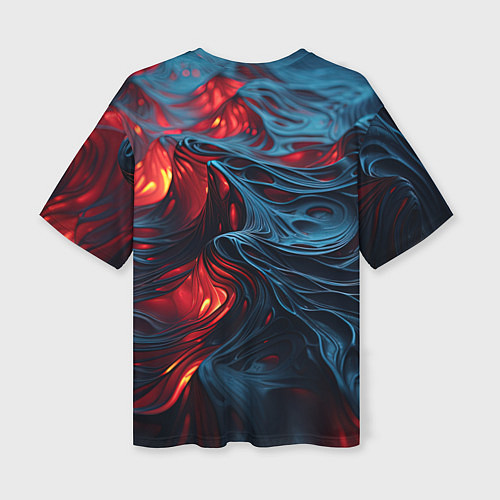 Женская футболка оверсайз Яркая волнистая абстракция / 3D-принт – фото 2