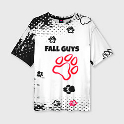 Женская футболка оверсайз Fall Guys kids game pattern