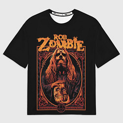 Женская футболка оверсайз Rob zombie skull