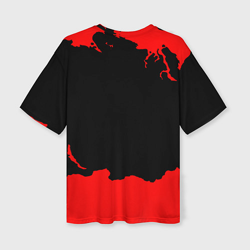 Женская футболка оверсайз Roblox краски красные / 3D-принт – фото 2
