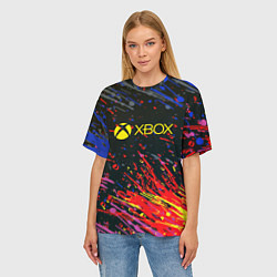 Футболка оверсайз женская Xbox краски текстура, цвет: 3D-принт — фото 2