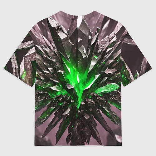 Женская футболка оверсайз Драгоценный камень зелёный / 3D-принт – фото 2