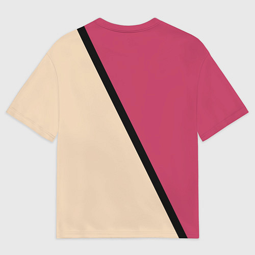 Женская футболка оверсайз Power бежево-розовый / 3D-принт – фото 2