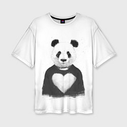 Женская футболка оверсайз Love panda