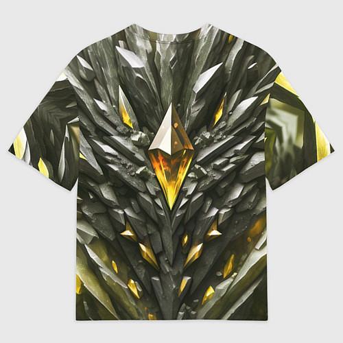 Женская футболка оверсайз Камень и золотой кристалл / 3D-принт – фото 2