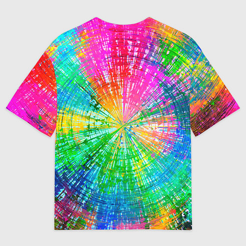 Женская футболка оверсайз Цветная лама / 3D-принт – фото 2