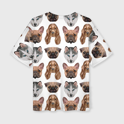 Женская футболка оверсайз Текстура собак / 3D-принт – фото 2