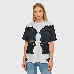 Футболка оверсайз женская Адам Дженсен в отражении deus ex, цвет: 3D-принт — фото 2
