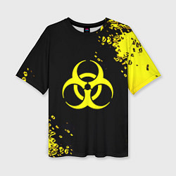 Женская футболка оверсайз Знак биологической опасности краски