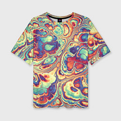 Женская футболка оверсайз Абстрактный разноцветный паттерн