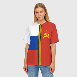 Футболка оверсайз женская Россия и СССР, цвет: 3D-принт — фото 2