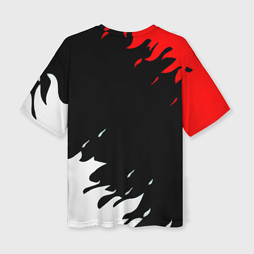 Женская футболка оверсайз Half life текстура огонь / 3D-принт – фото 2
