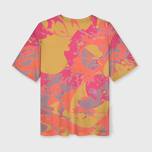 Женская футболка оверсайз Цветной яркий камуфляж / 3D-принт – фото 2