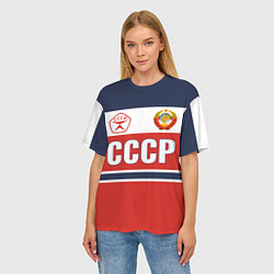 Футболка оверсайз женская Союз Советских Социалистических Республик - СССР, цвет: 3D-принт — фото 2