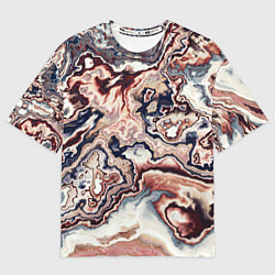Футболка оверсайз женская Разноцветный мраморный узор, цвет: 3D-принт