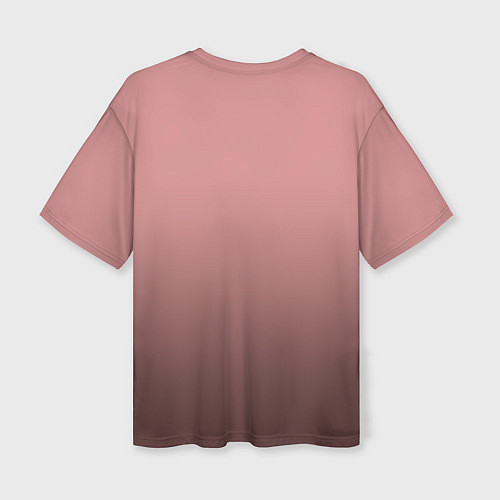 Женская футболка оверсайз Пыльно-розовый градиент / 3D-принт – фото 2