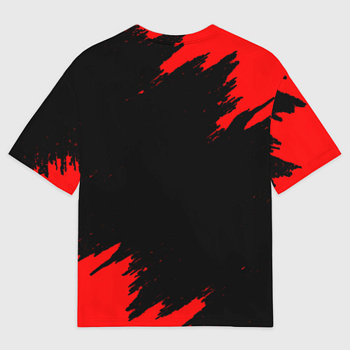 Женская футболка оверсайз Биомутант краски красные / 3D-принт – фото 2