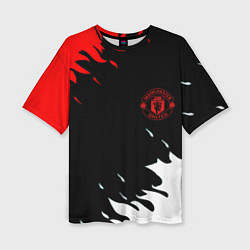 Женская футболка оверсайз Manchester United flame fc
