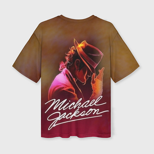 Женская футболка оверсайз Michael Jackson нарисованный кистью / 3D-принт – фото 2
