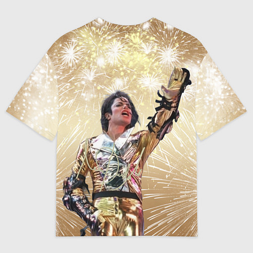 Женская футболка оверсайз Майкл Джексон с эффектом кисти / 3D-принт – фото 2