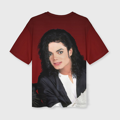 Женская футболка оверсайз Michael Jackson с пантерой и автографом / 3D-принт – фото 2