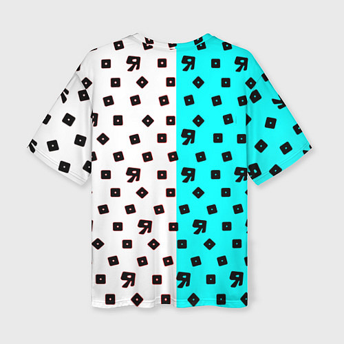 Женская футболка оверсайз Roblox pattern logo mobile / 3D-принт – фото 2