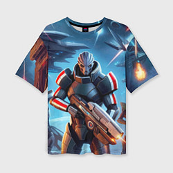 Женская футболка оверсайз Mass Effect - ai art