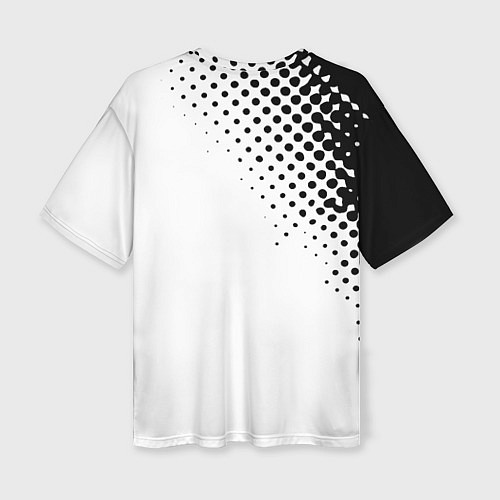 Женская футболка оверсайз Juventus sport black geometry / 3D-принт – фото 2